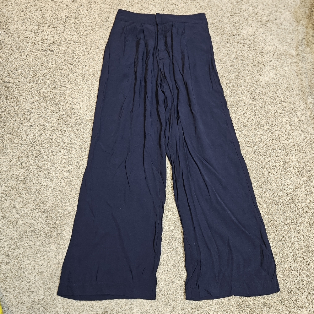 JASON WU Navy Wide-Leg Pants